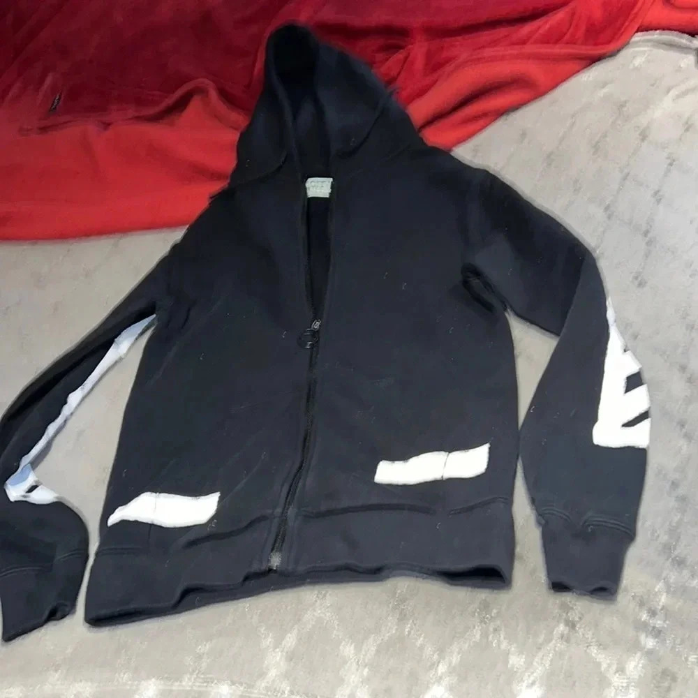 🎉HP🎉Off White Caravagio Diag Arrows Long sleeve Zipper  Hoodie Sz XS - Picture 4 of 15